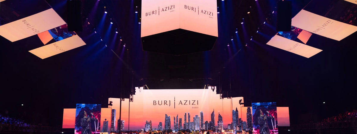 ShowTex FP Supermat Plus, GiantMirror, FP Blackout, Molton, Galactica Gold, HiSpeed Reveal Rental for Burj Azizi