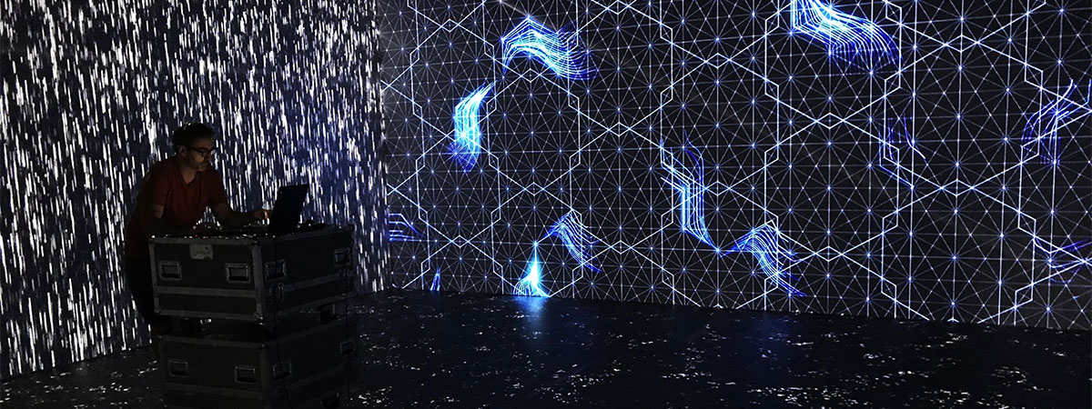 ShowTex AV Drop, Universal 250 BB Print, FP High Contrast Grey, DanceCarpet Duo, Molton for Sónar Music Festival
