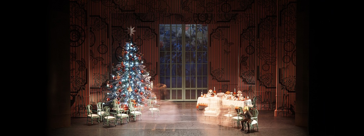 A scrim and cyclorama by ShowTex on the set of the Nutcracker