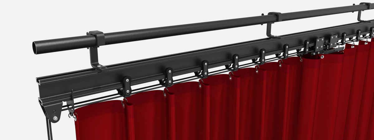 ShowTrack curtain track for heavy curtains