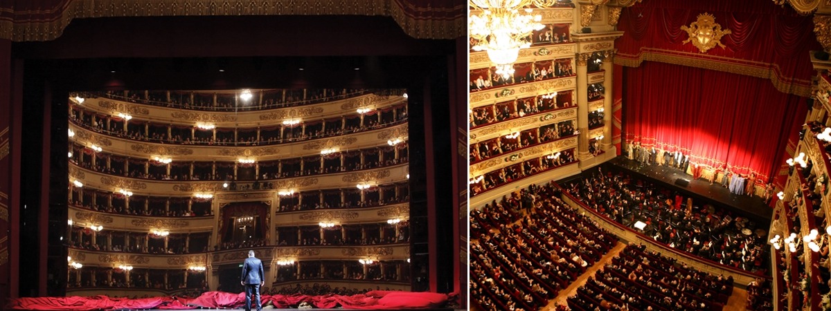 Teatro Alla Scala ft an impressive mirror foil on wheels