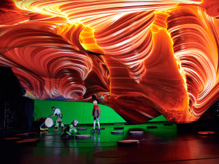 Sculpture made of elastic fabrics for Oslo National Theatre
