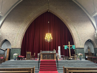 ShowTex red Velours Paris CS on Rail H100 for church