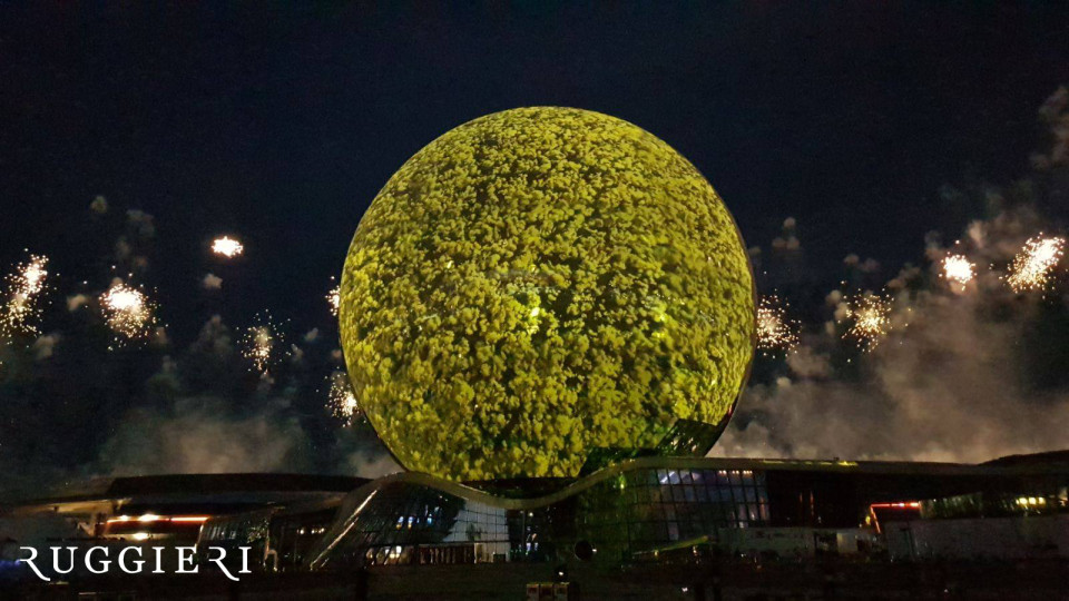 ShowTex StretchTulle projection mapping for World Expo 2017