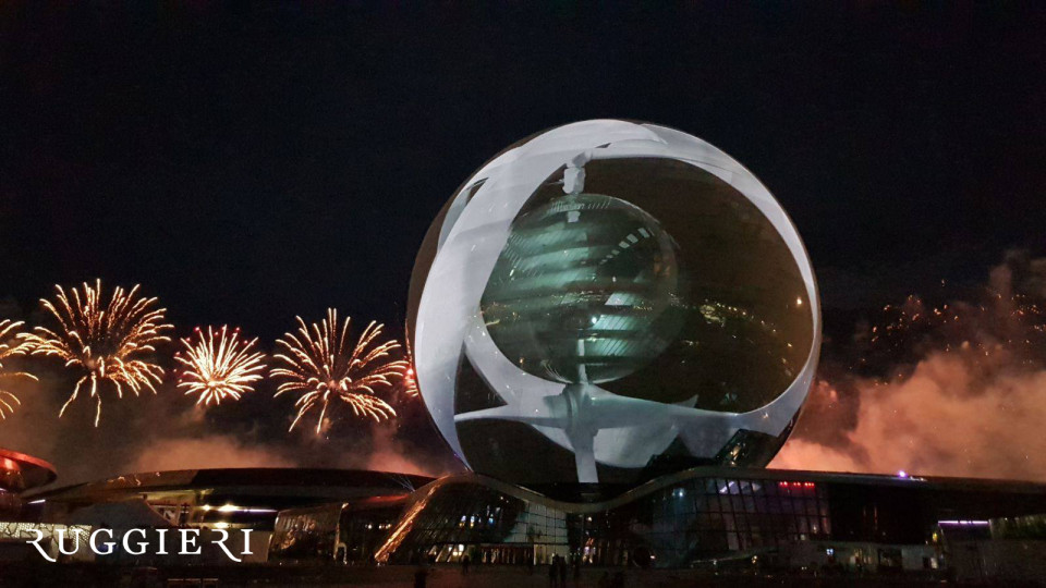 ShowTex StretchTulle projection mapping for World Expo 2017