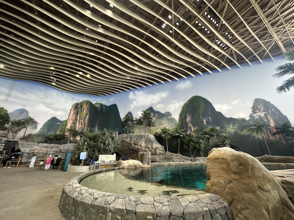 Printed, backlit cyclorama decorates theme park