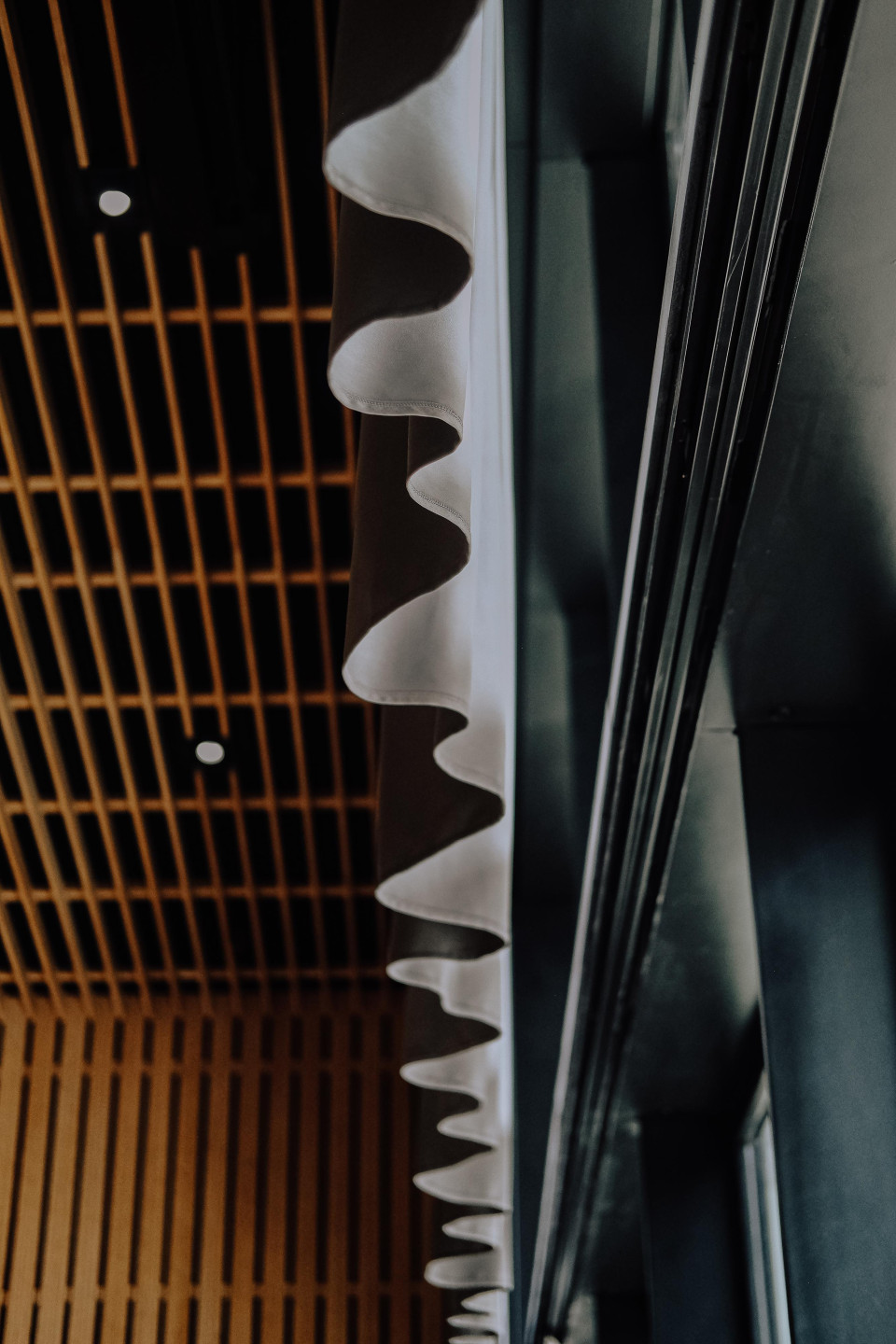 Multi-layered blackout curtain set-up for the M+ Museum