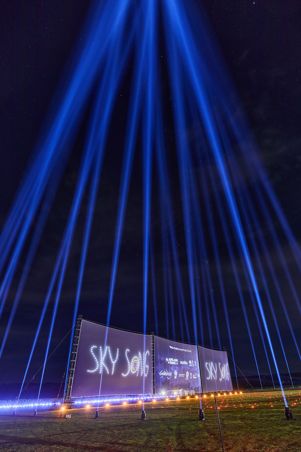 XL projections on outdoor Cielorama scrims at Sky Song