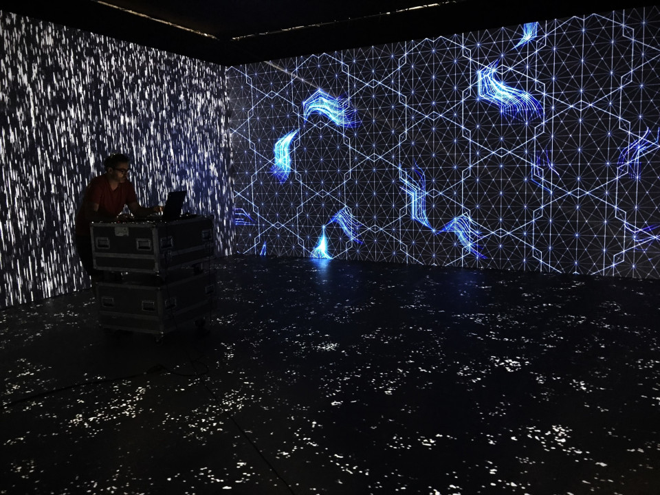 ShowTex AV Drop, Universal 250 BB Print, FP High Contrast Grey, DanceCarpet Duo, Molton for Sónar Music Festival