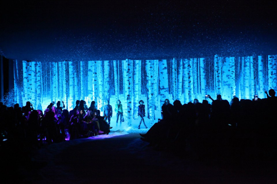 ShowTex BannerDrape Print as backdrop for Harvey Nichols fashion show