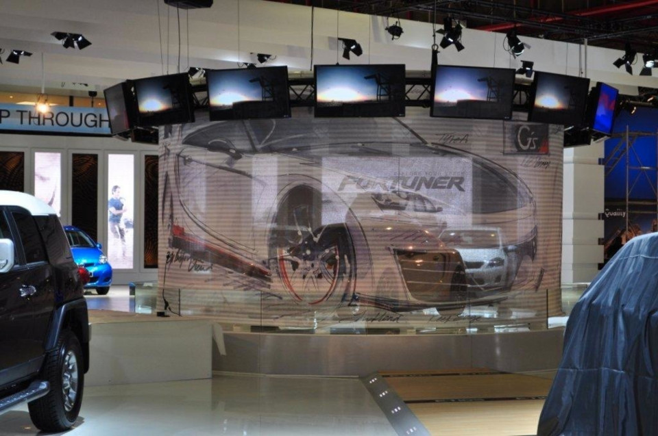 ShowTex Blackout Double, GobelinTulle, DekoTaft, Satinac, PolyStretch, AutoReveal 300, DekoMolton, DropPaper for Joburg Motor Show