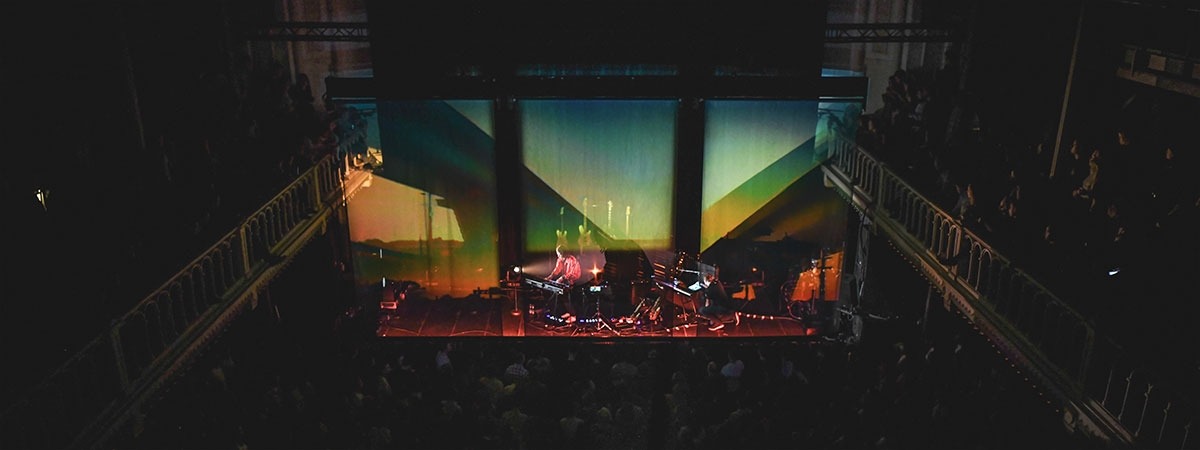 Kristen Dania FKJ Tour - projection on black voile